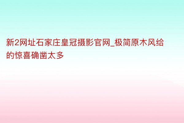 新2网址石家庄皇冠摄影官网_极简原木风给的惊喜确凿太多