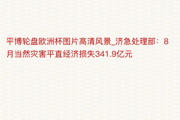 平博轮盘欧洲杯图片高清风景_济急处理部：8月当然灾害平直经济损失341.9亿元